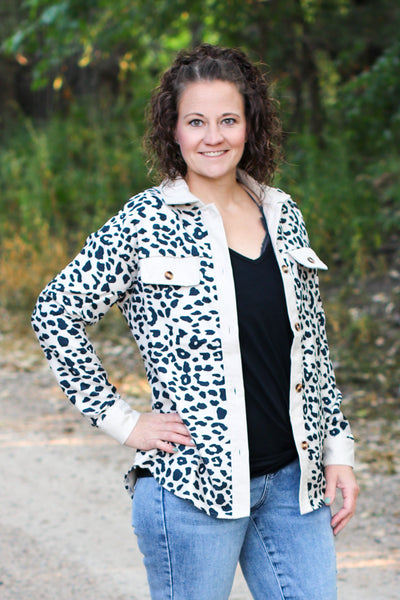 Leopard Print Corduroy Shacket