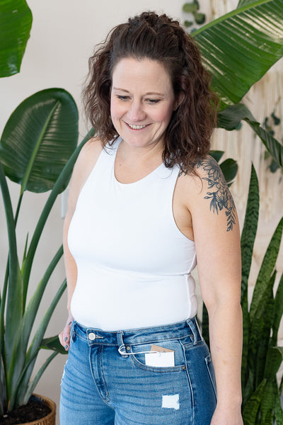 Ivory Fitted Layering Tank Top