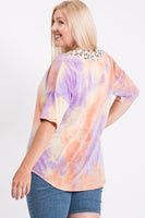 Leopard V Neck Tie Dye