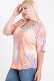 Leopard V Neck Tie Dye