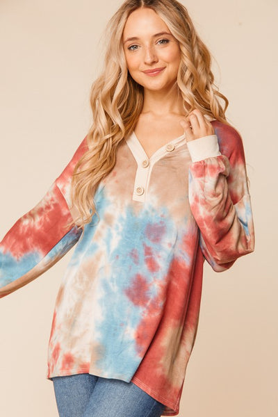 Tie Dye V Neck