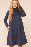 Navy Turtleneck Dress