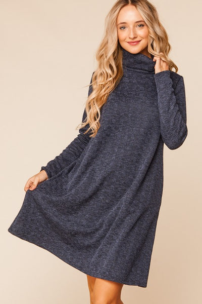 Navy Turtleneck Dress