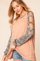 Camo Raglan Top