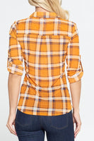 Orange Plaid Top