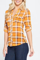 Orange Plaid Top