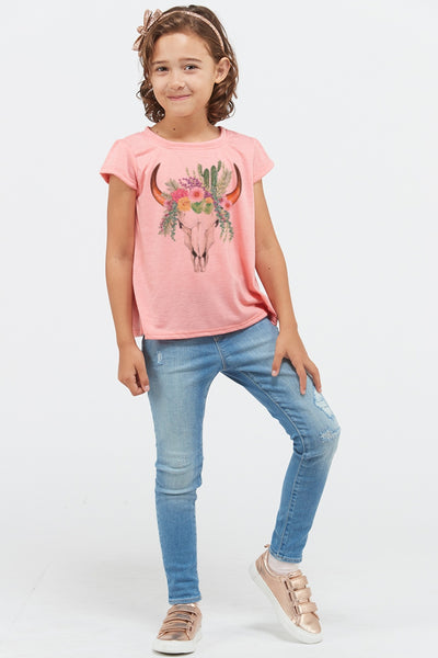 Kids Flower Skull Top