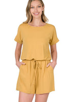 Lt. Mustard Solid Romper