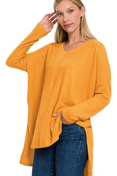 Waffle Hi-Low Sweater