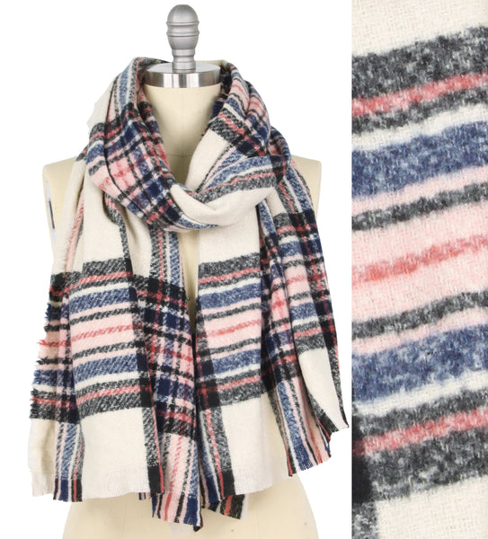 Ivory Plaid Scarf