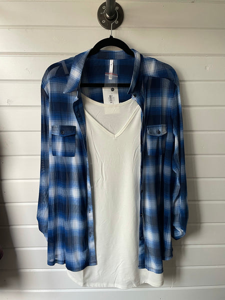 Blue Plaid Button Down